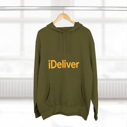 iDeliver Three-Panel Fleece Hoodie, Cozy Sweatshirt for Delivery Lovers, Gift for Birthdays, Holidays, Casual Wear, Streetwear Style