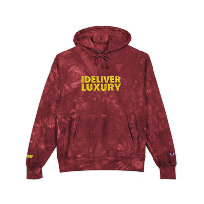 iDeliver Tie-Dye Hoodie with 'Ideal Luxury' Embroidery, Cozy Streetwear, Trendy Gift for Him/Her, Perfect for Casual Outings or Relaxation