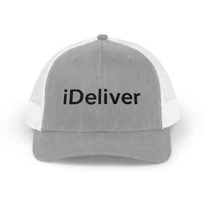 The iDeliver Stylish Snapback Trucker Cap for Delivery Enthusiasts, Adjustable Cap, Outdoor Cap, Casual Accessory, Gift for Delivery Drivers