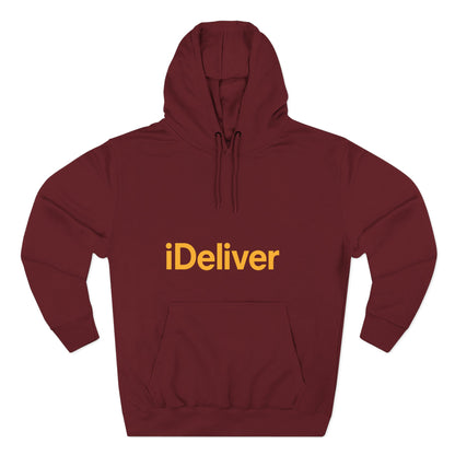 iDeliver Three-Panel Fleece Hoodie, Cozy Sweatshirt for Delivery Lovers, Gift for Birthdays, Holidays, Casual Wear, Streetwear Style