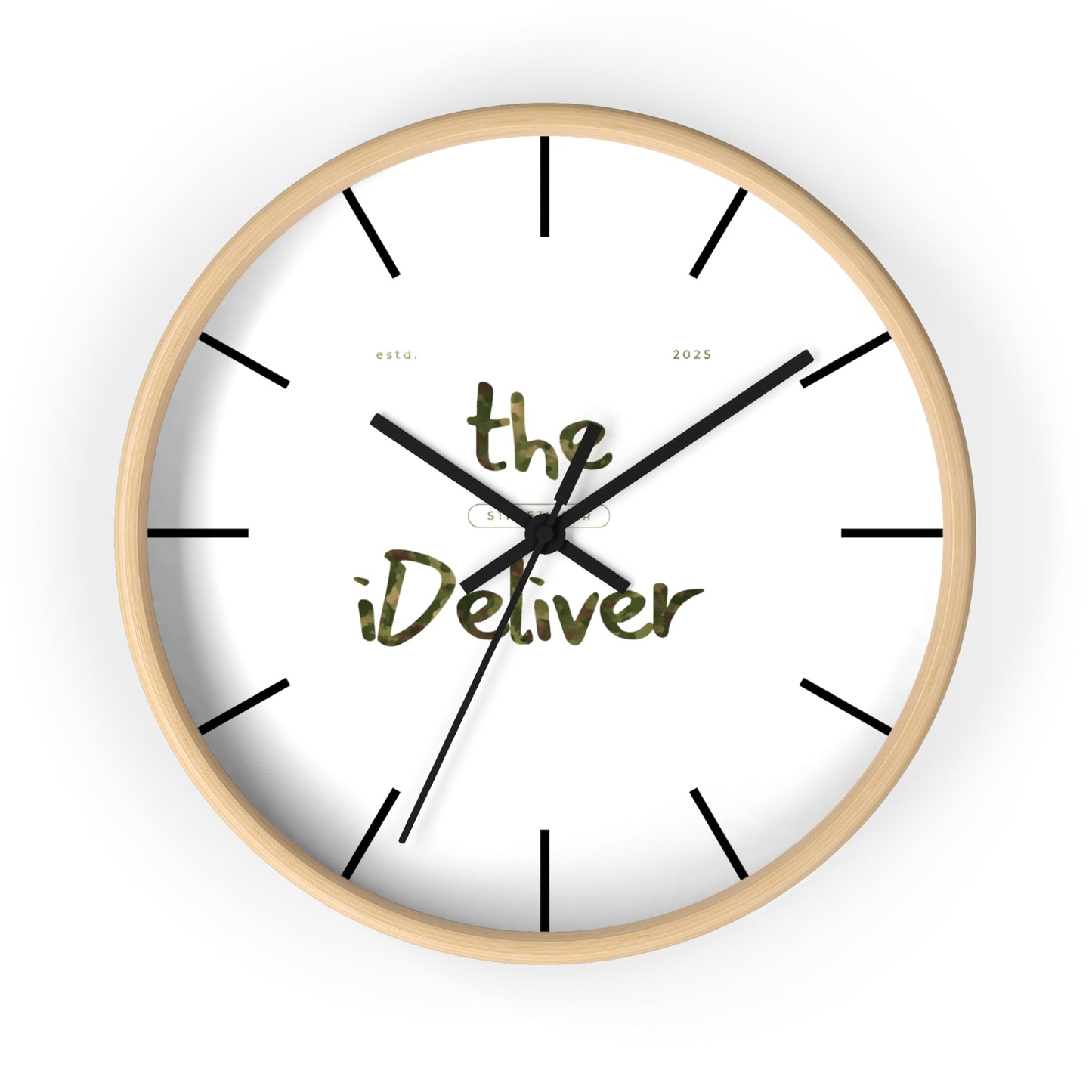 iDeliver™ Stylish Wall Clock with iDeliver Design | Modern Home Decor, Gift for Housewarming, Minimalist Clock, Unique Wall Art, Timepiece