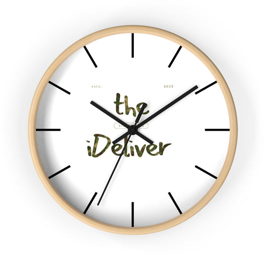 iDeliver™ Stylish Wall Clock with iDeliver Design | Modern Home Decor, Gift for Housewarming, Minimalist Clock, Unique Wall Art, Timepiece
