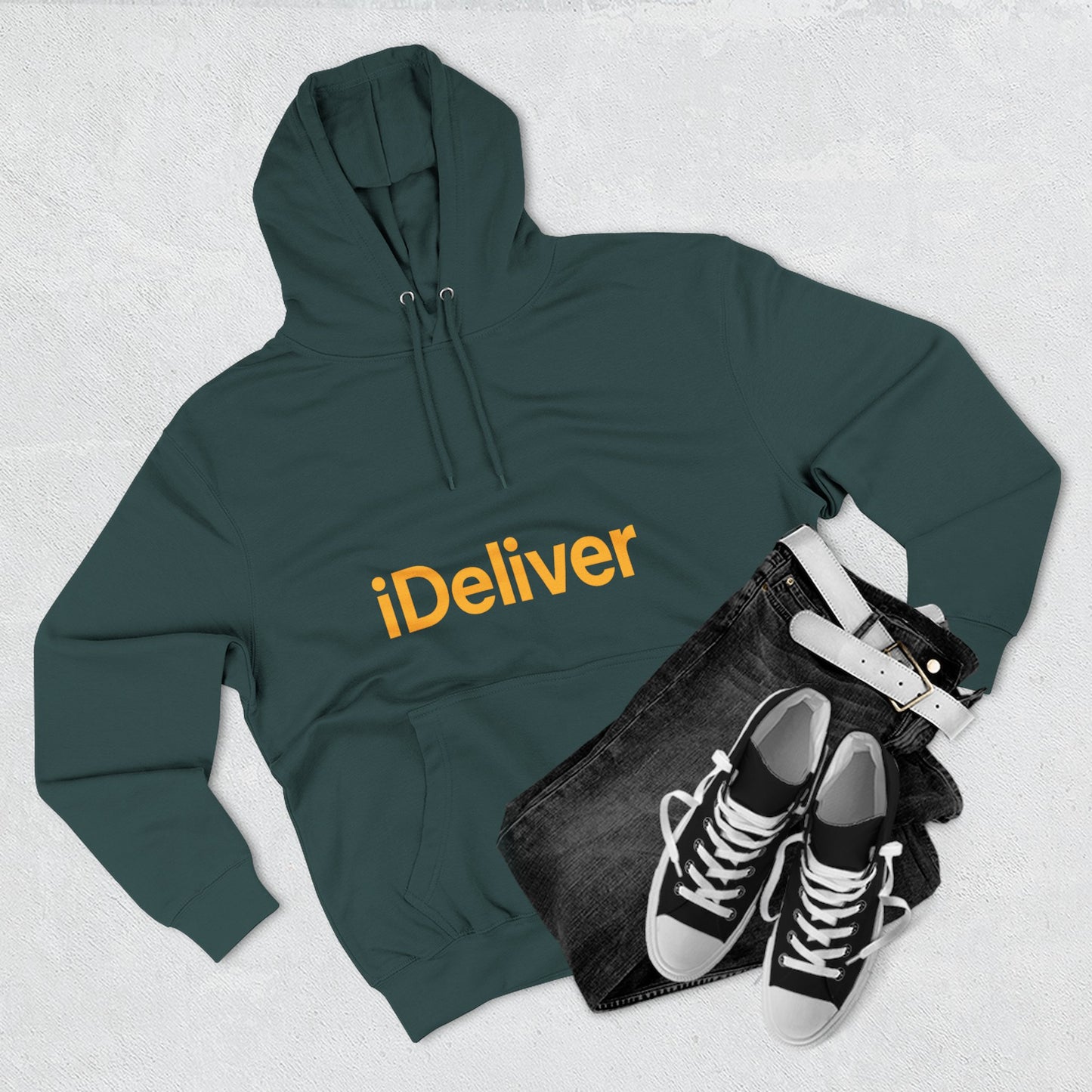 iDeliver Three-Panel Fleece Hoodie, Cozy Sweatshirt for Delivery Lovers, Gift for Birthdays, Holidays, Casual Wear, Streetwear Style
