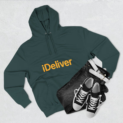 iDeliver Three-Panel Fleece Hoodie, Cozy Sweatshirt for Delivery Lovers, Gift for Birthdays, Holidays, Casual Wear, Streetwear Style