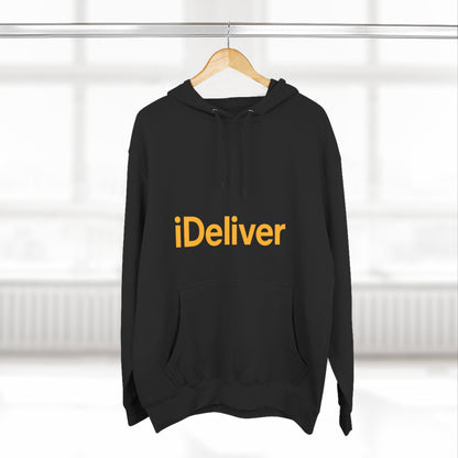 iDeliver Three-Panel Fleece Hoodie, Cozy Sweatshirt for Delivery Lovers, Gift for Birthdays, Holidays, Casual Wear, Streetwear Style