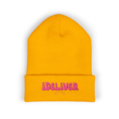 Embroidered iDeliver Custom Classic Cuffed Beanie - Cozy Winter Hat, Gift for Him/Her, Fashion Accessory, Casual Style, Customizable Cap