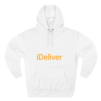 iDeliver Three-Panel Fleece Hoodie, Cozy Sweatshirt for Delivery Lovers, Gift for Birthdays, Holidays, Casual Wear, Streetwear Style