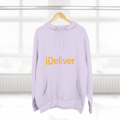 iDeliver Three-Panel Fleece Hoodie, Cozy Sweatshirt for Delivery Lovers, Gift for Birthdays, Holidays, Casual Wear, Streetwear Style
