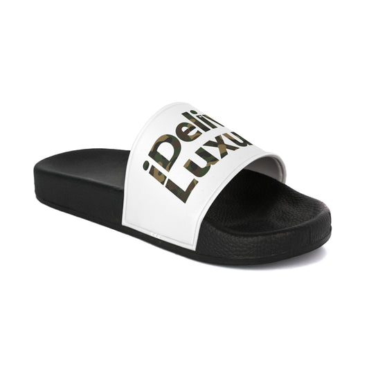 Camo iDeliver Theme, Casual Footwear, Summer Vibes, Perfect for Beach Days, Comfortable Indoor/Outdoor Slippers, Gift for Him