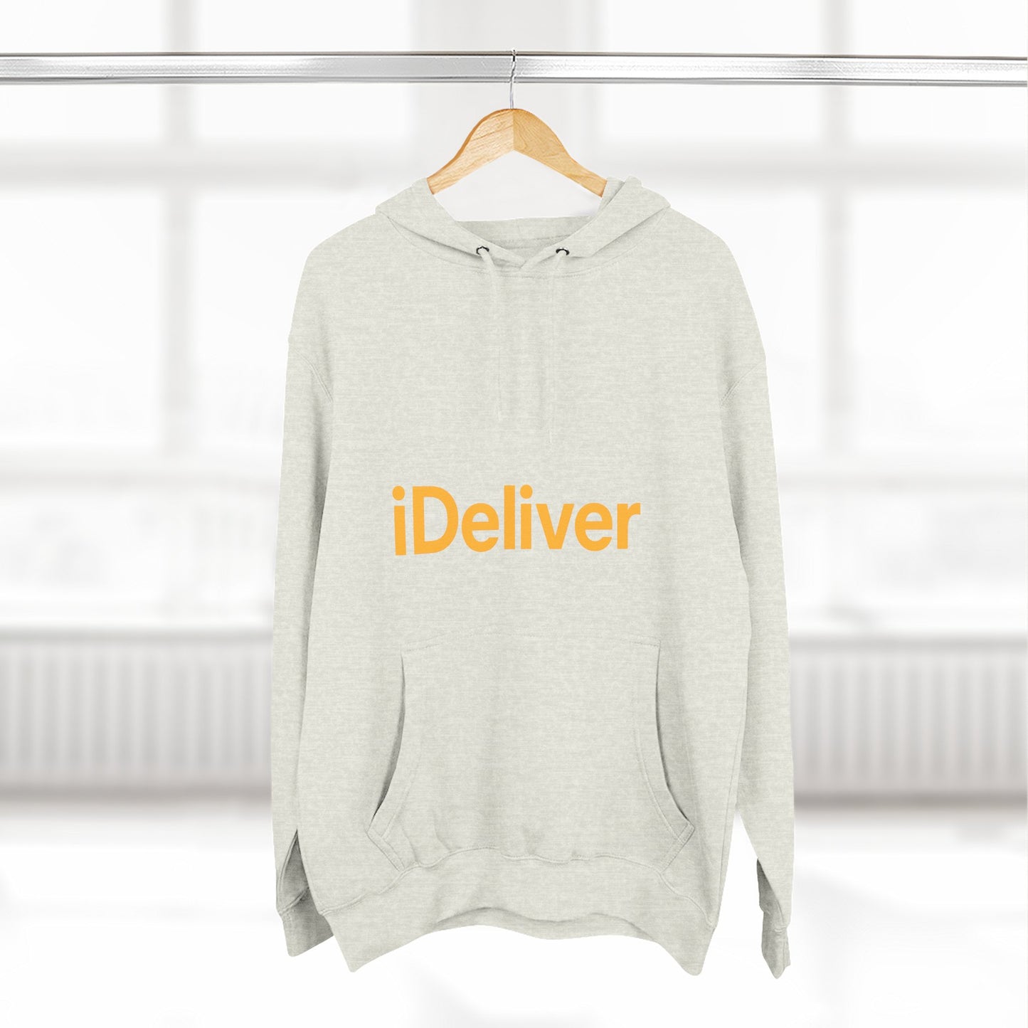 iDeliver Three-Panel Fleece Hoodie, Cozy Sweatshirt for Delivery Lovers, Gift for Birthdays, Holidays, Casual Wear, Streetwear Style