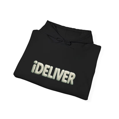 Stylish iDeliver ™ Hooded Sweatshirt with Unique iDELIVER Design – Perfect for Casual Outings, Gifts, or Everyday Comfort