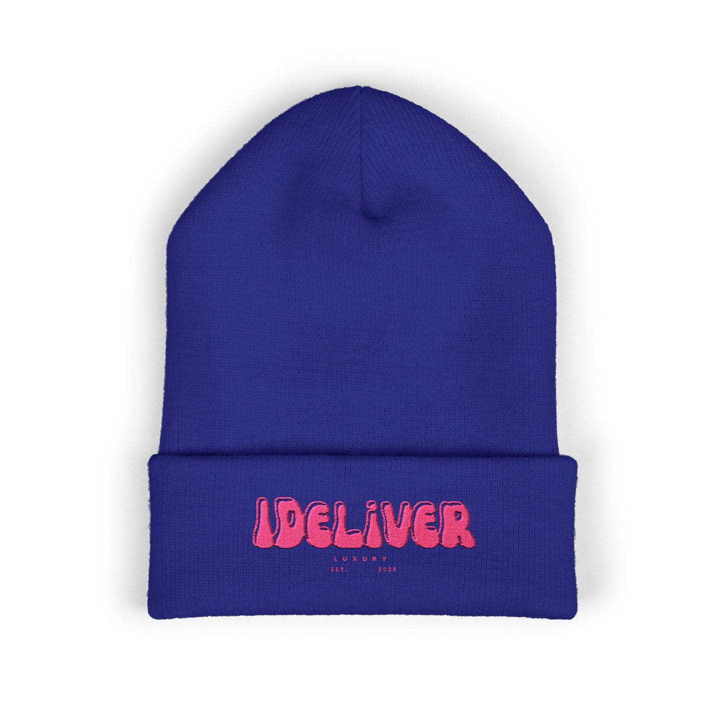 Embroidered iDeliver Custom Classic Cuffed Beanie - Cozy Winter Hat, Gift for Him/Her, Fashion Accessory, Casual Style, Customizable Cap