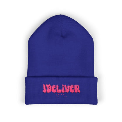 Embroidered iDeliver Custom Classic Cuffed Beanie - Cozy Winter Hat, Gift for Him/Her, Fashion Accessory, Casual Style, Customizable Cap