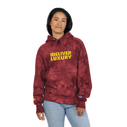 iDeliver Tie-Dye Hoodie with 'Ideal Luxury' Embroidery, Cozy Streetwear, Trendy Gift for Him/Her, Perfect for Casual Outings or Relaxation