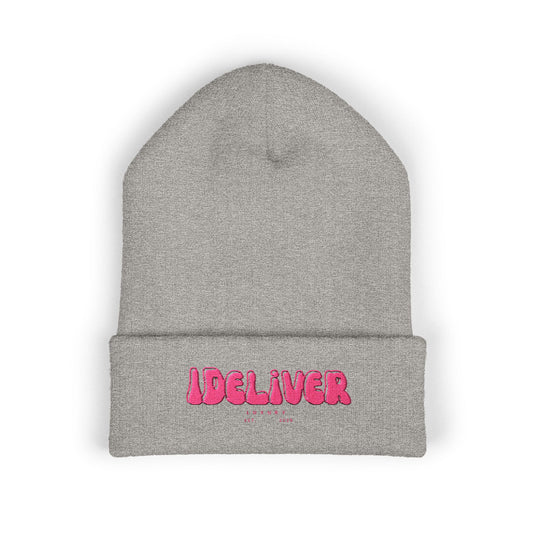 Embroidered iDeliver Custom Classic Cuffed Beanie - Cozy Winter Hat, Gift for Him/Her, Fashion Accessory, Casual Style, Customizable Cap