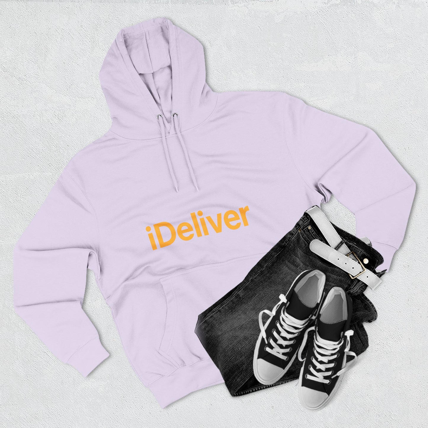 iDeliver Three-Panel Fleece Hoodie, Cozy Sweatshirt for Delivery Lovers, Gift for Birthdays, Holidays, Casual Wear, Streetwear Style