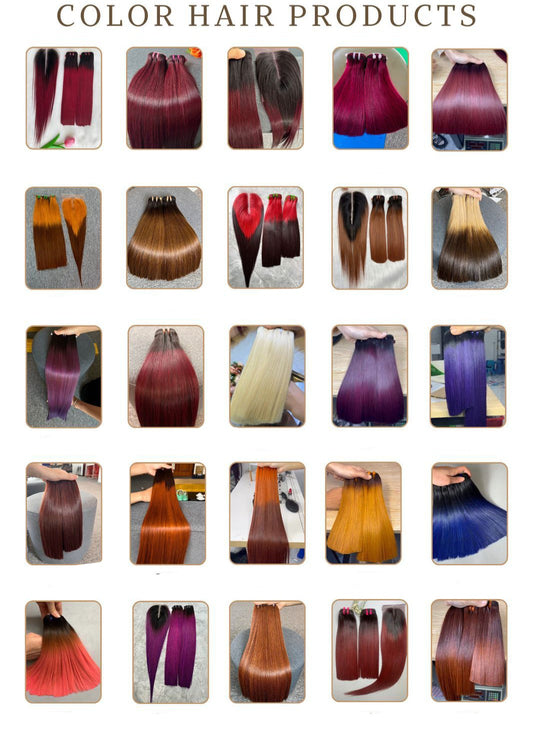 Colored Hair: Bone Straight /Yaki Straight/Pixiel Curl /Bouncy Curl/ Egg Curl